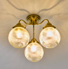 Three-light semi flush ceiling lamp - Tamara Brass Semi Flush