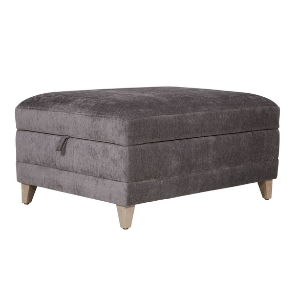 Modern footstool with concealed storage.
