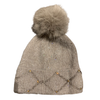 Taupe Hat With Pompon picture on the white background