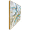 Teal & Gold Framed Abstract Art side view