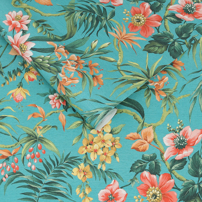 Graham & Brown Tesronto Blue Floral Wallpaper – Botanical Design