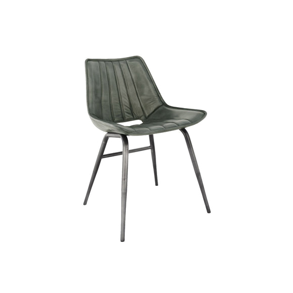 Modern upholstered dining chair in grey.