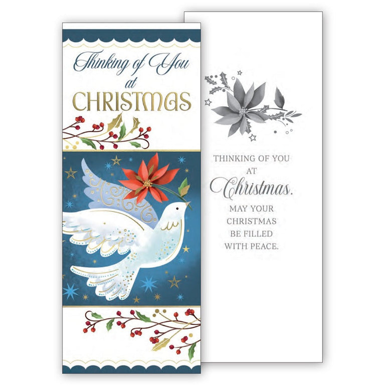 Thinking of You at Christmas Card White Dove