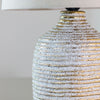 Tiana Ceramic Lamp Ridged close view picture of the ceramic base with golden ridged
