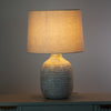 Tiana Ceramic Lamp Ridged picture with turned on light