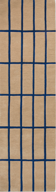 Marimekko Tiiliskivi Geometric Rug Bright Blue Runner
