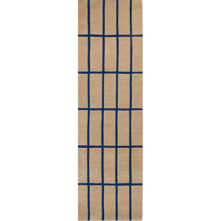 Marimekko Tiiliskivi Geometric Rug Bright Blue Runner