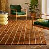 Marimekko Tiiliskivi Geometric Rug Brown lifestyle picture in the living room