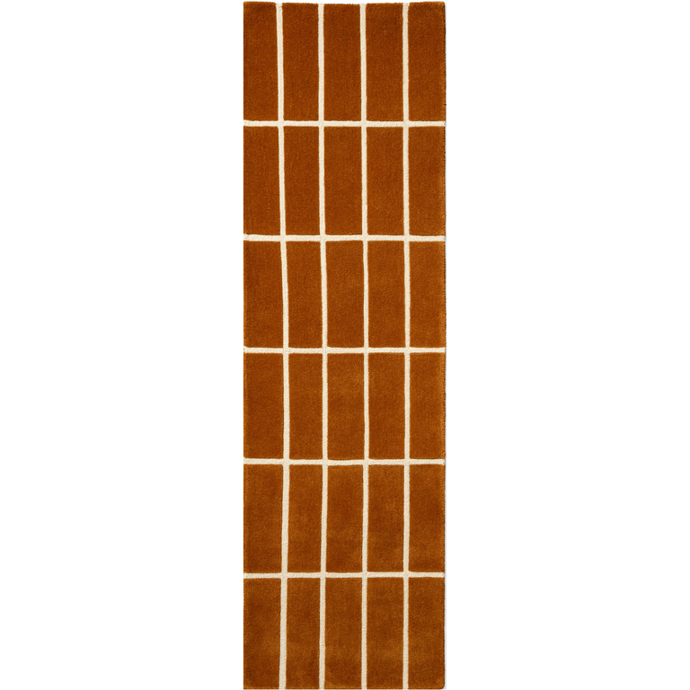 Marimekko Tiiliskivi Geometric Rug Brown Runner