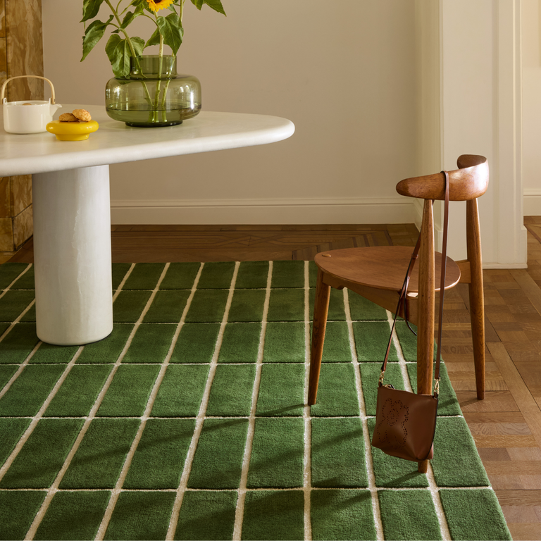 Marimekko Tiiliskivi Geometric Rug Green