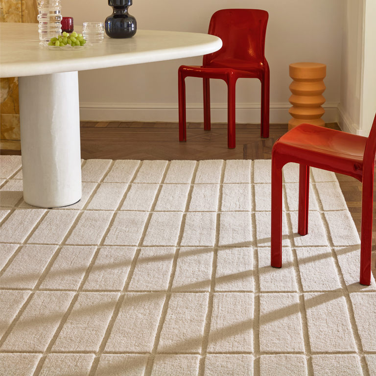 Marimekko Tiiliskivi Geometric Rug Natural White