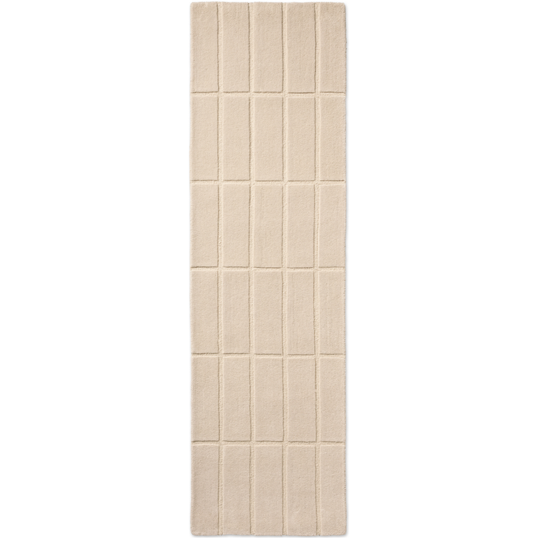 Marimekko Tiiliskivi Geometric Rug Natural White Runner