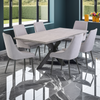 Extendable kitchen table with durable textured melamine.
