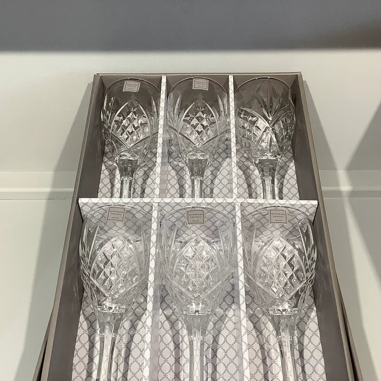 Tipperary Crystal Belvedere Set Six Champagne Flute