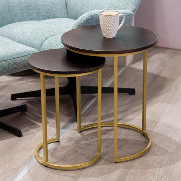 Tiya Nest of 2 Side Tables Dark  life style picture