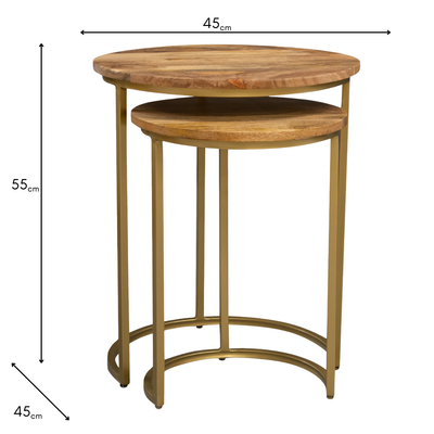 Tiya Nest of 2 Side Tables – Modern Wooden Side Tables