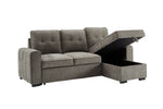 Toby Corner Sofa Bed Grey picture with opened storage space