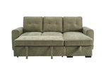 Toby Corner Sofa Bed Sage front view picture of the reclined sofa
