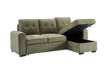 Toby Corner Sofa Bed Sage picture with opened storage space