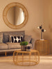 Trento Round Wall Mirror Antique Gold lifestyle picture in the living room