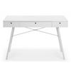 Modern white office desk for professional environments.