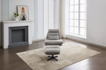 Turner Swivel Accent Chair Grey life style photo with footstool