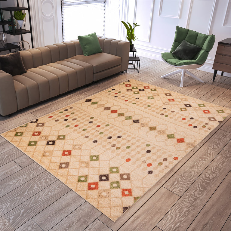 Twist 10629 Geometric Rug Beige
