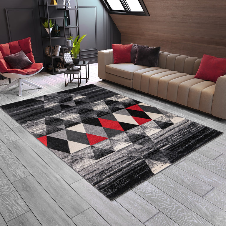 Twist 1752 Geometric Rug Charcoal