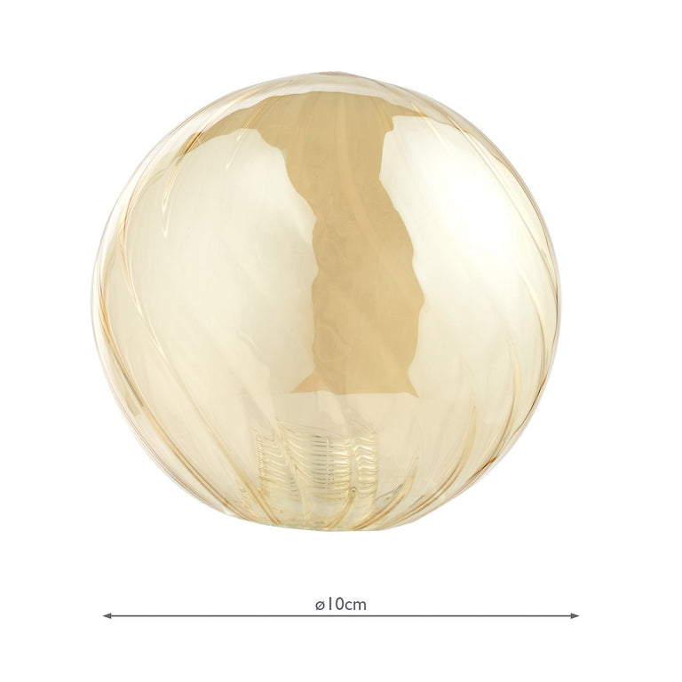 Mix & Match Light Shade Twisted Amber Glass  – Elegant Lamp Decor