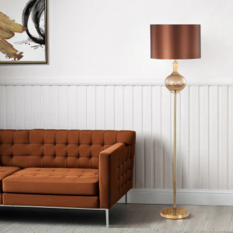 Two Tone Brown Glass Floor Lamp – Luxury Lamp for Floor Lighting
