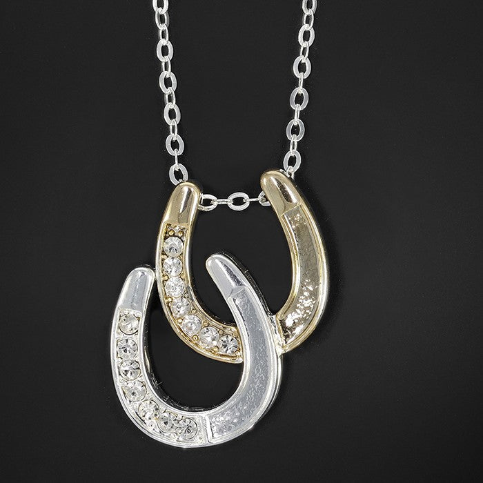 Two Tone Horseshoe Necklace