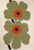 Marimekko Unikko Anniversary Outdoor Floral Rug Dusty Green picture of the rug floral design