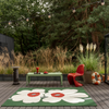 Marimekko Unikko Anniversary Outdoor Floral Rug Green lifestyle picture outside