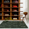 Marimekko Unikko Floral Rug Dark Green lifestyle picture in the living room