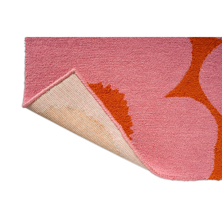 Marimekko Unikko Outdoor Floral Rug Pink Orange
