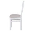 Modern and inviting: a plush white dining chair for any table.