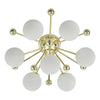 Opal glass flush lighting in stylish gold finish

