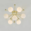 Modern lighting fixture with opal glass and gold detailing

