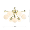 Ursa 7 polished gold flush lighting for low ceilings

