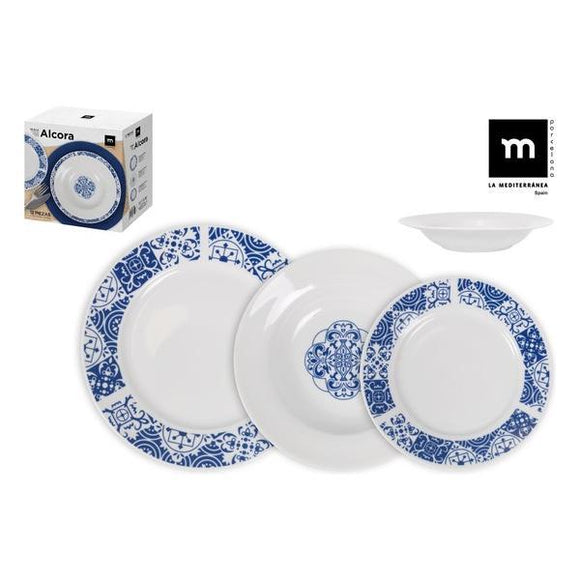 Elegant plates set with Alcora 12 pc dinnerware.
