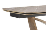Vanosa Extending Dining Table Rectangle 180/260 cm Brown close view picture of the rounded angle