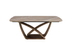 Vanosa Extending Dining Table Rectangle 180/260 cm Brown front view picture