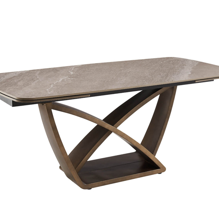 Vanosa Extending Dining Table Rectangle 180/260 cm Brown