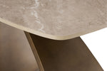 Vanosa Lamp Table Brown close view picture of the rounded angle