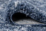Venice Geometric Rug - Blue 1794: close-up view picture of the pile height