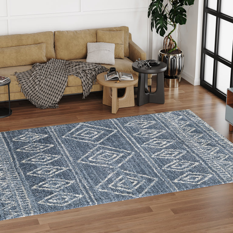 Venice Geometric Rug - Blue 2941