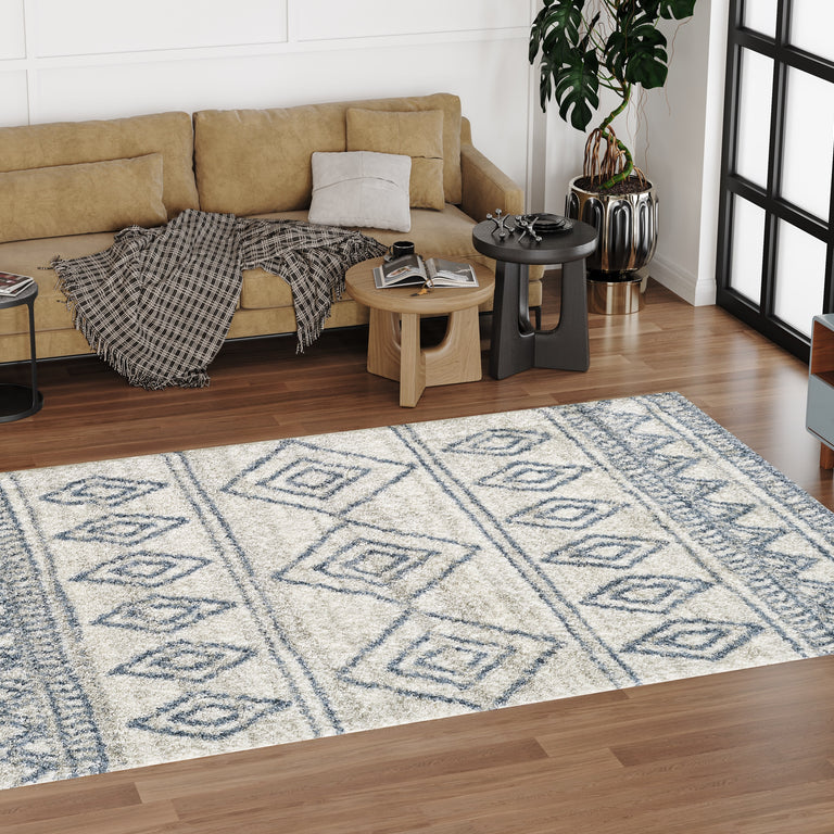 Venice Geometric Rug - White 2941