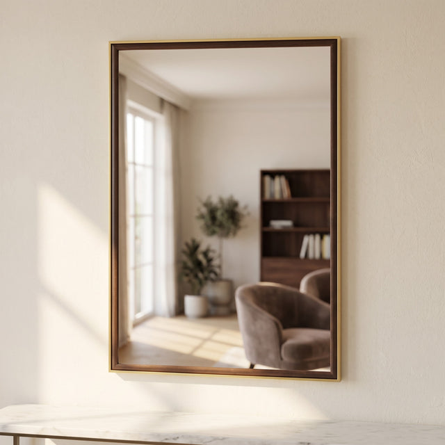 Venice Rectangular Mirror Gold and Dark 65x95cm