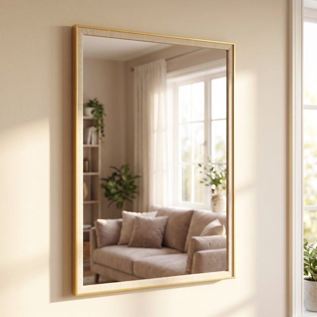 Venice Rectangular Mirror Gold and Natural 65x95cm