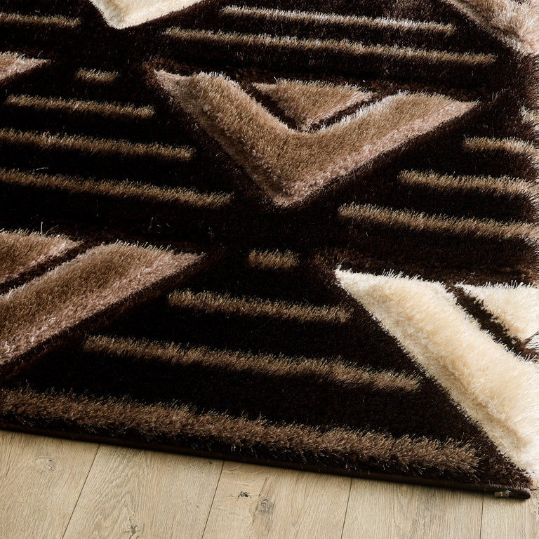 Venus Geometric Rug - Beige Brown